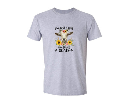 brand:Generic|color:Sports Grey / Athletic Heather|Cute Floral Goat T Shirt Design 2 Graphic T-Shirt