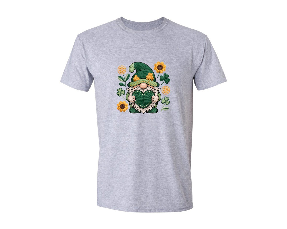 brand:Generic|color:Sports Grey / Athletic Heather|St Patricks Day Gnome Shamrock Graphic T-Shirt