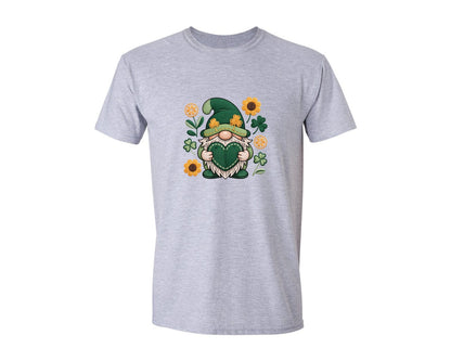 brand:Generic|color:Sports Grey / Athletic Heather|St Patricks Day Gnome Shamrock Graphic T-Shirt