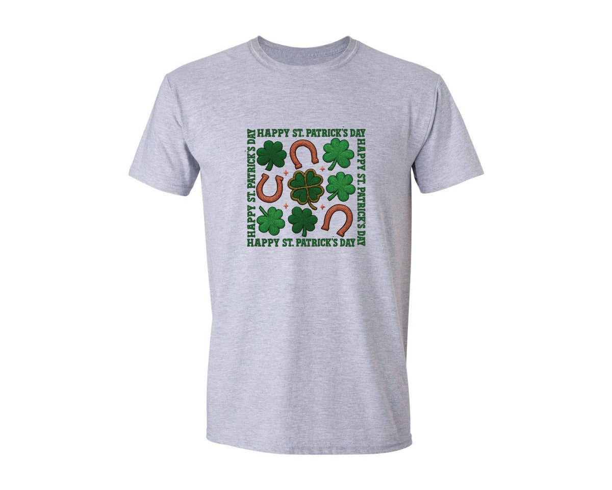 brand:Generic|color:Sports Grey / Athletic Heather|Happy St Patricks Day 17 Graphic T-Shirt