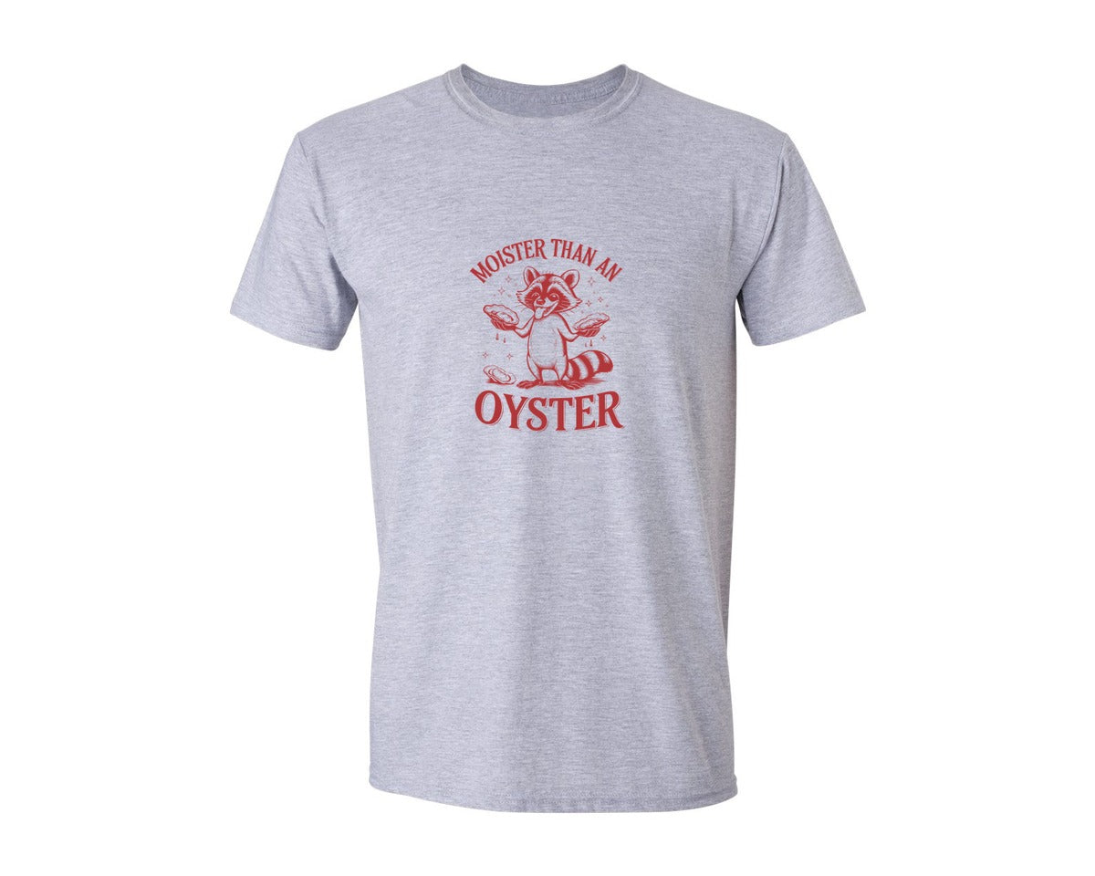 brand:Generic|color:Sports Grey / Athletic Heather|Moister Than An Oyster Raccoon T Shirt S Graphic T-Shirt