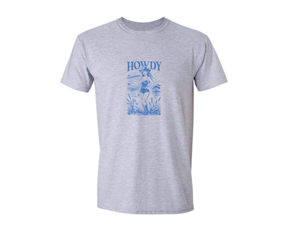 brand:Generic|color:Sports Grey / Athletic Heather|Howdy Summer Western Cowgirl Graphic T-Shirt