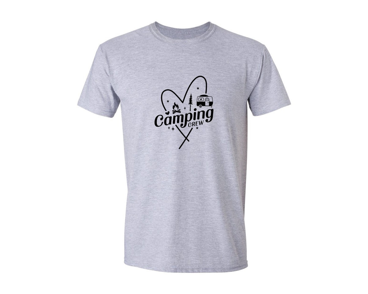 brand:Generic|color:Sports Grey / Athletic Heather|Camping Crew Camping Trip Graphic T-Shirt