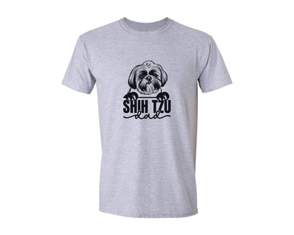 brand:Generic|color:Sports Grey / Athletic Heather|Shih Tzu Dad Svgdog Graphic T-Shirt