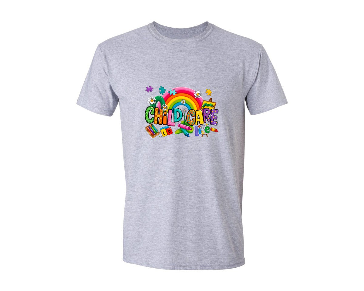 brand:Generic|color:Sports Grey / Athletic Heather|Childcare Life Design 2 Graphic T-Shirt