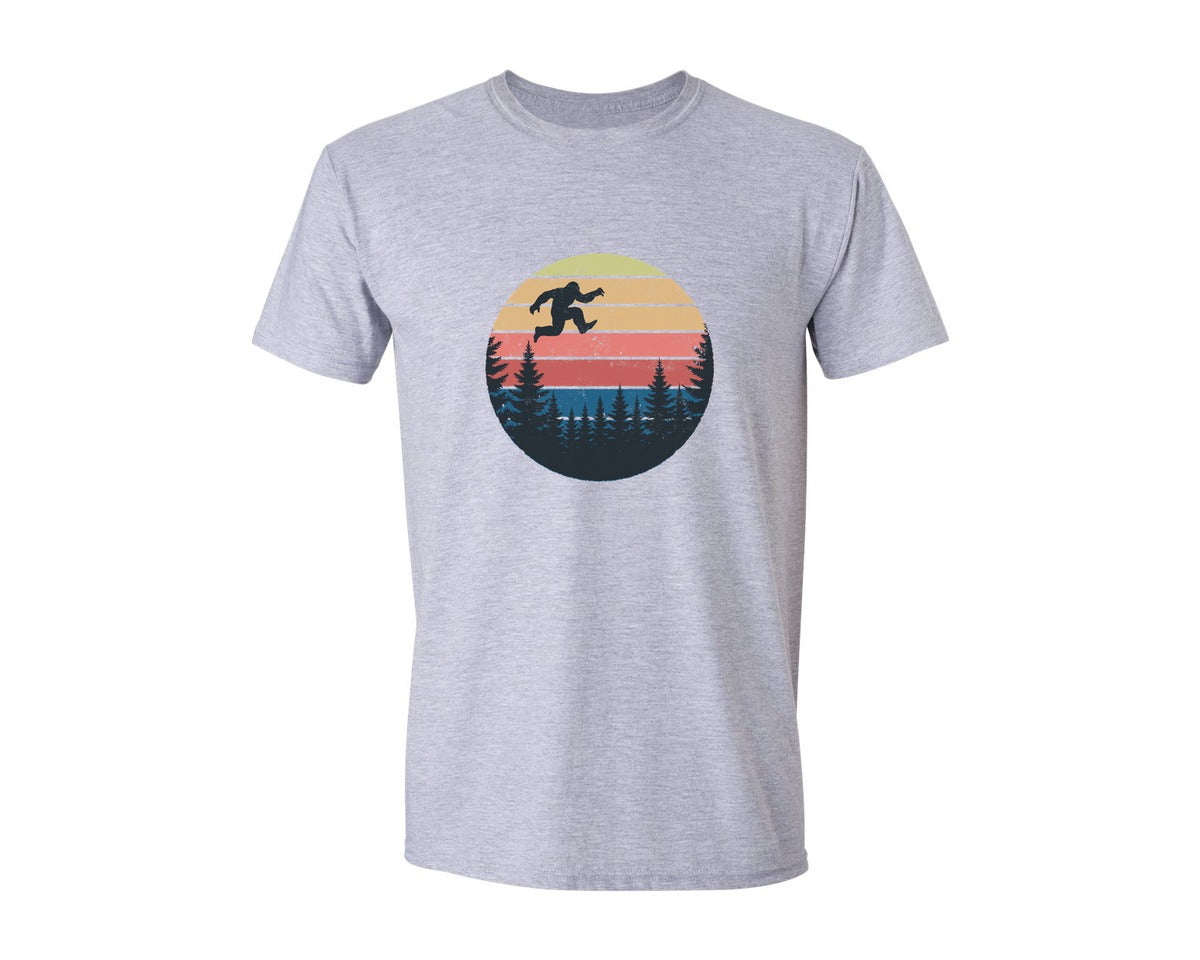 brand:Generic|color:Sports Grey / Athletic Heather|Retro Bigfoot E T Style Shirt Graphic T-Shirt