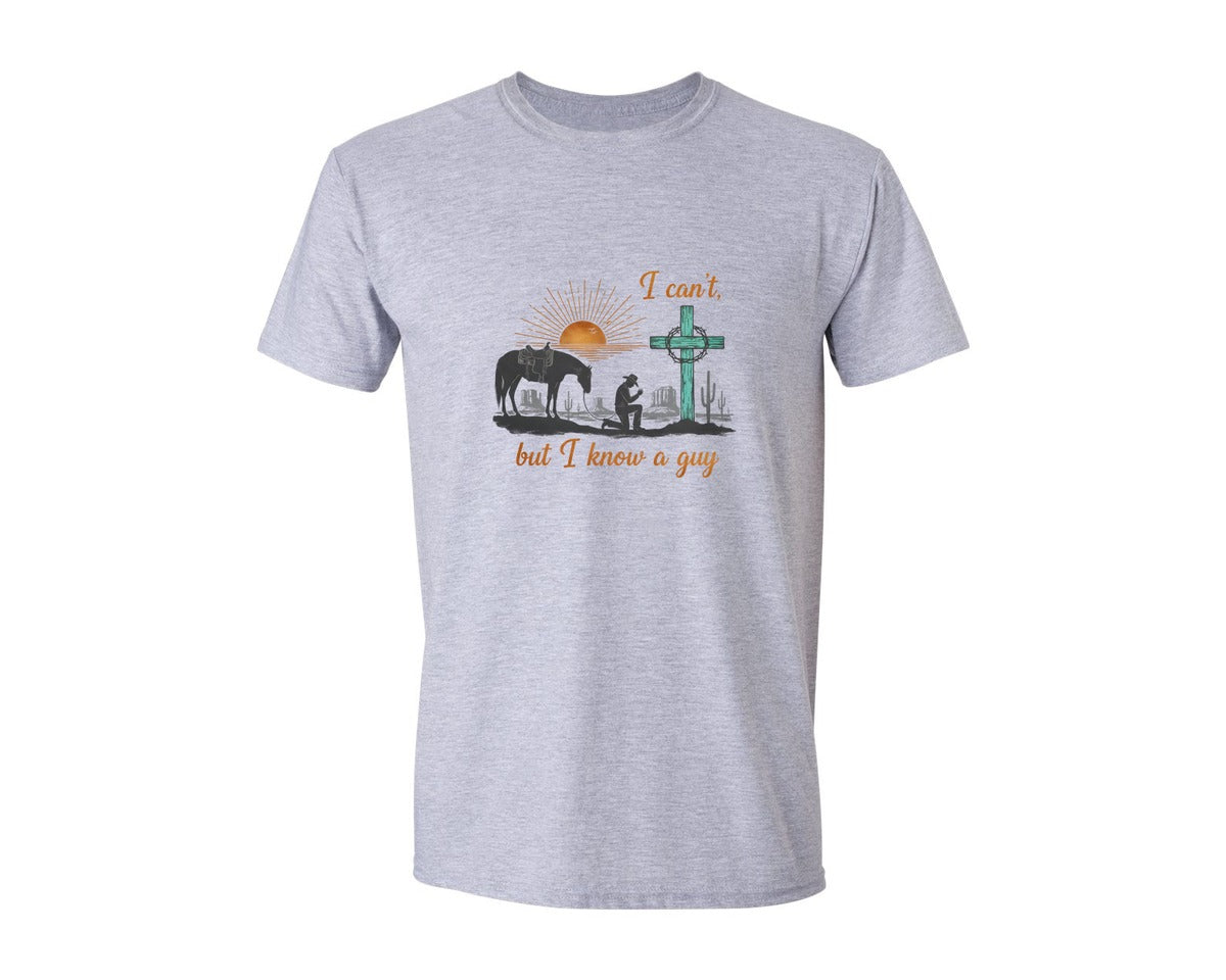 brand:Generic|color:Sports Grey / Athletic Heather|I Cant But I Know A Guy Graphic T-Shirt