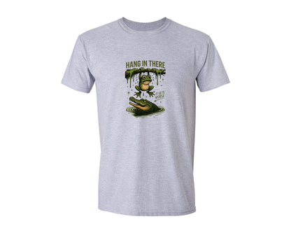 brand:Generic|color:Sports Grey / Athletic Heather|Retro Humor Frog With Gator Joke Graphic T-Shirt