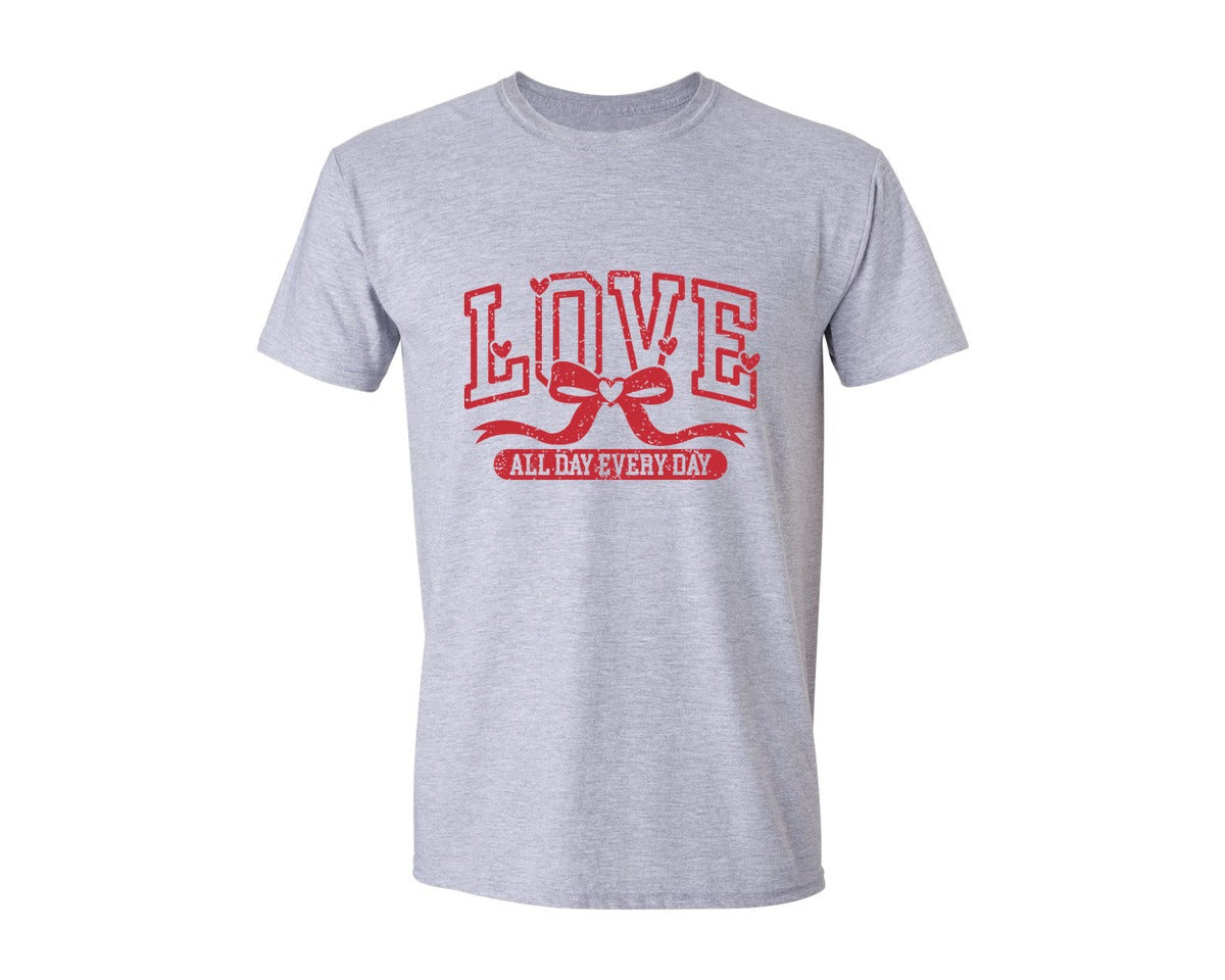 brand:Generic|color:Sports Grey / Athletic Heather|Love All Day Every Day Valentine 4 Graphic T-Shirt