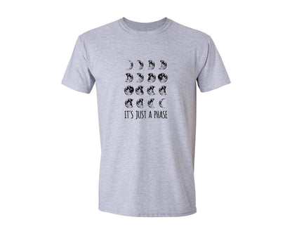 brand:Generic|color:Sports Grey / Athletic Heather|Its Just A Phase Moon Phase Vector 2 Graphic T-Shirt