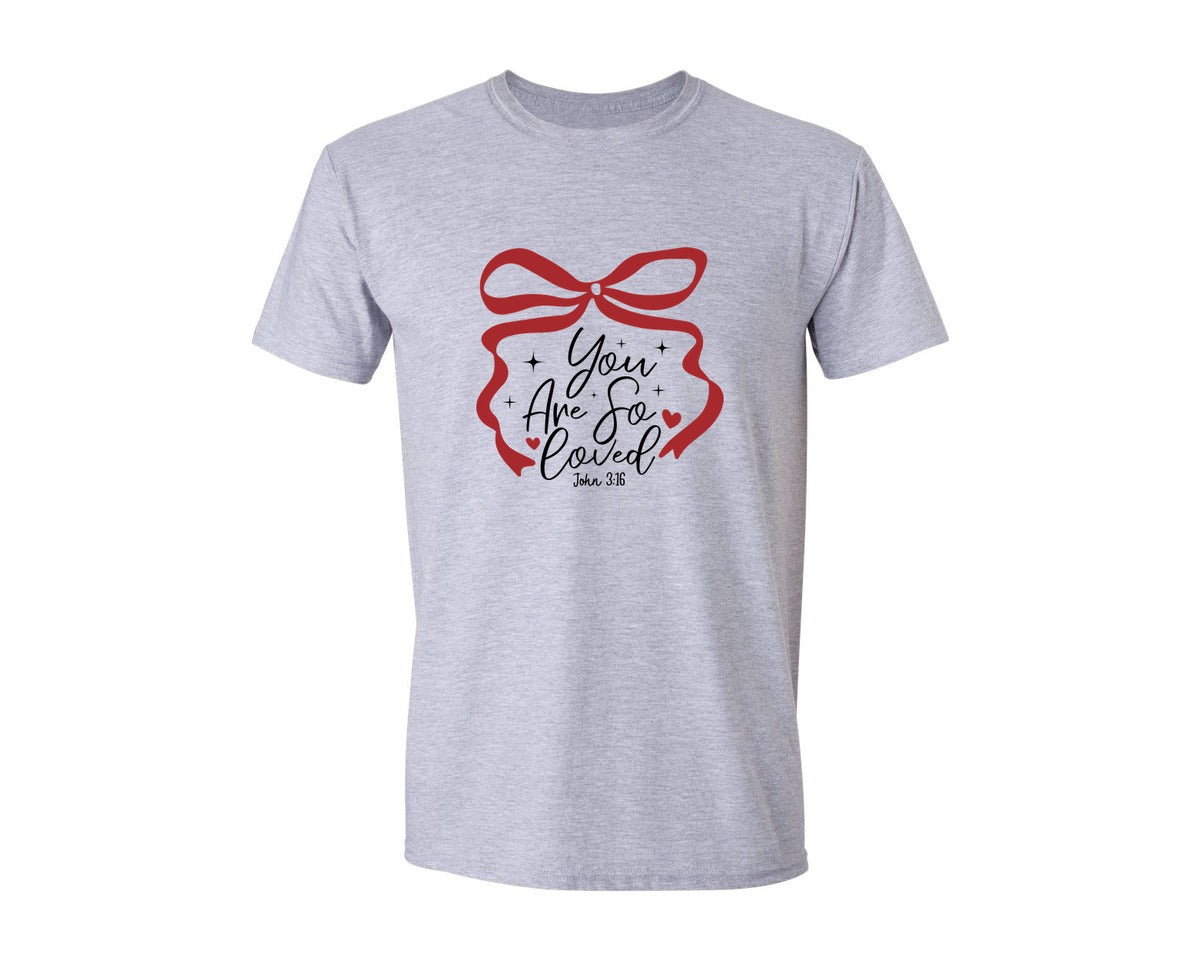 brand:Generic|color:Sports Grey / Athletic Heather|You Are So Loved John 316 Graphic T-Shirt