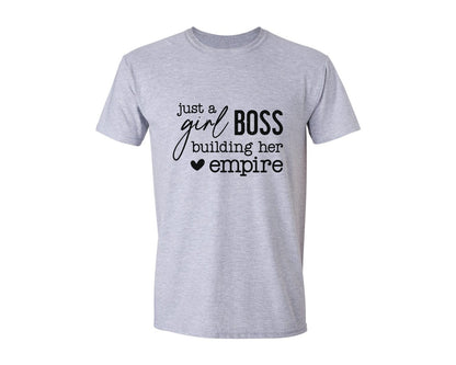 brand:Generic|color:Sports Grey / Athletic Heather|Just A Girl Boss Girl Boss Graphic T-Shirt