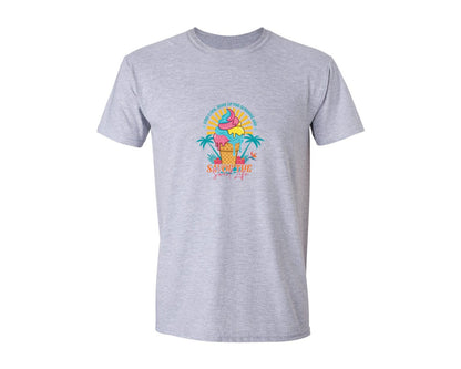 brand:Generic|color:Sports Grey / Athletic Heather|Summer Ice Cream Cone T Shirt Design Graphic T-Shirt