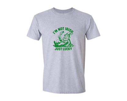brand:Generic|color:Sports Grey / Athletic Heather|Im Not Irish Just Lucky Design Graphic T-Shirt