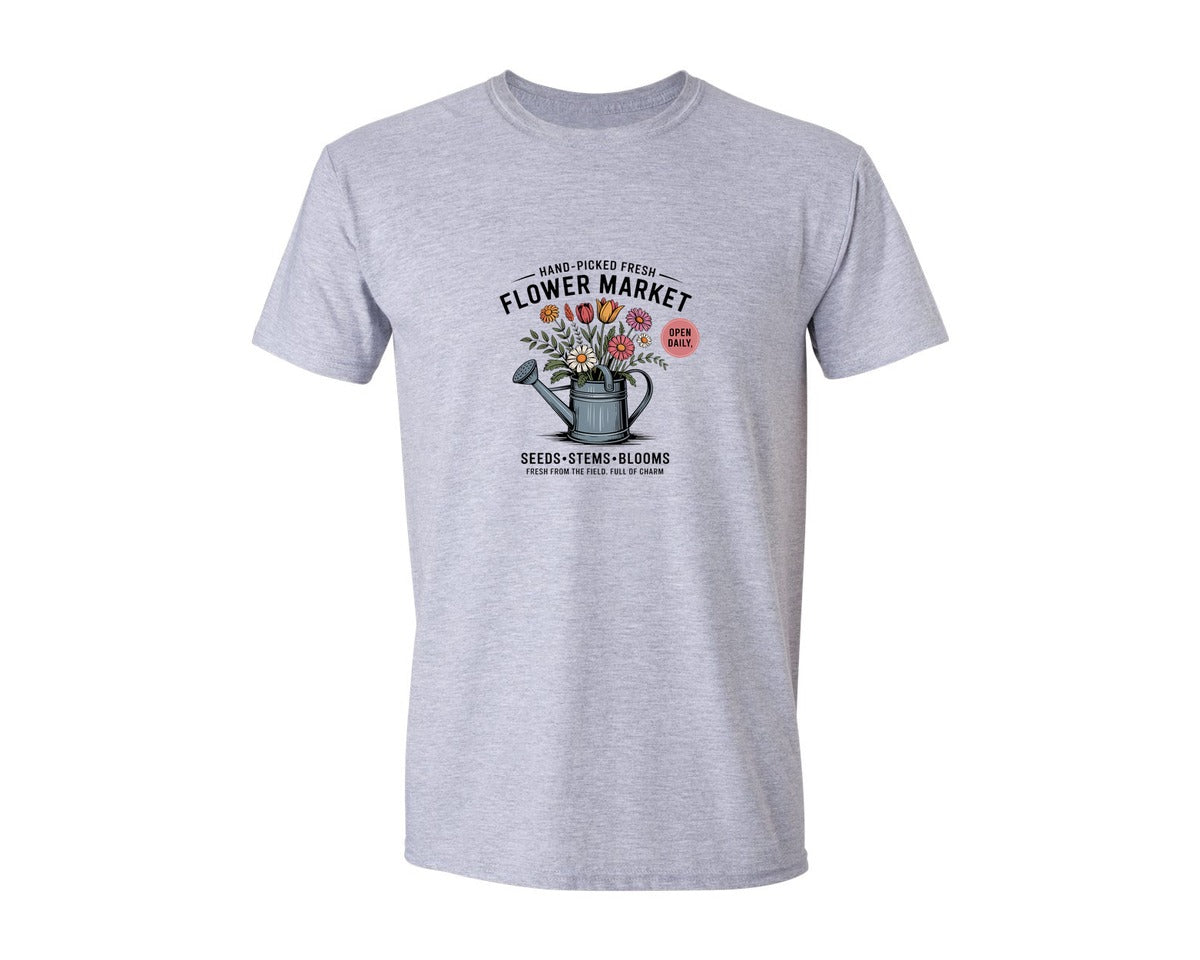 brand:Generic|color:Sports Grey / Athletic Heather|Hand Picked Fresh Flower Market 2 Graphic T-Shirt