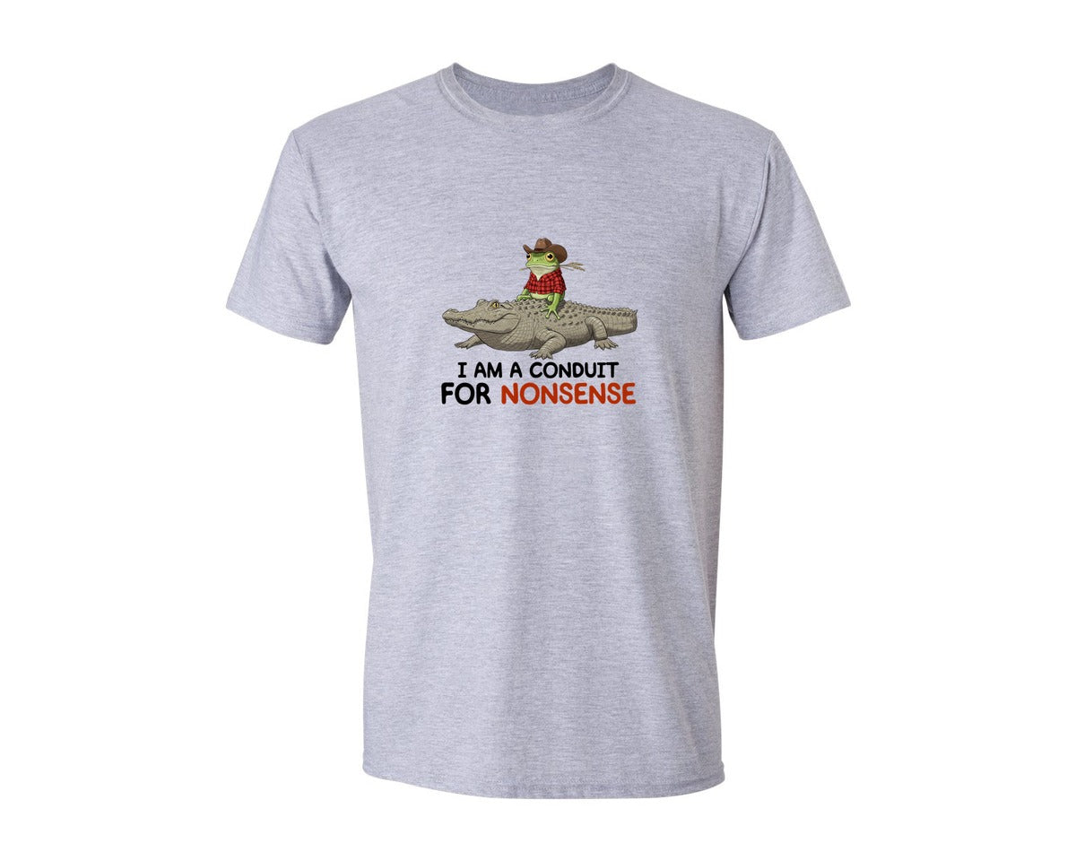 brand:Generic|color:Sports Grey / Athletic Heather|I Am A Conduit For Nonsense Frog And All Graphic T-Shirt