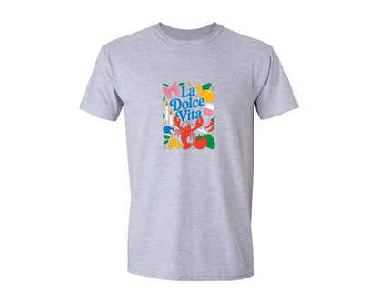 brand:Generic|color:Sports Grey / Athletic Heather|La Dolce Vita Italy Italian Summer Graphic T-Shirt
