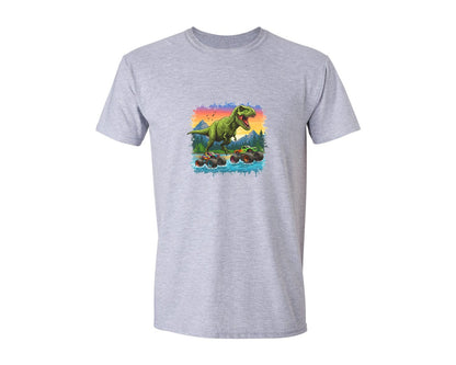 brand:Generic|color:Sports Grey / Athletic Heather|Dinosaur Monster Truck T Rex Graphic T-Shirt