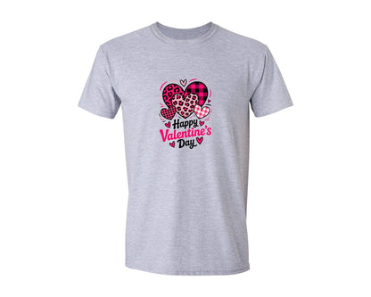 brand:Generic|color:Sports Grey / Athletic Heather|Pattern Heart Valentine Graphic T-Shirt