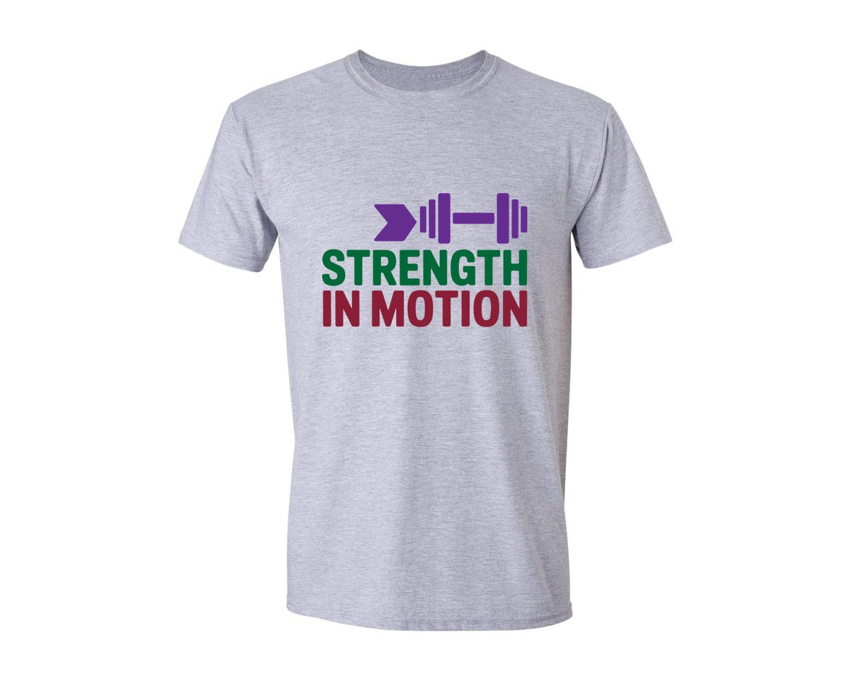 brand:Generic|color:Sports Grey / Athletic Heather|Strength In Motion Gym Graphic T-Shirt