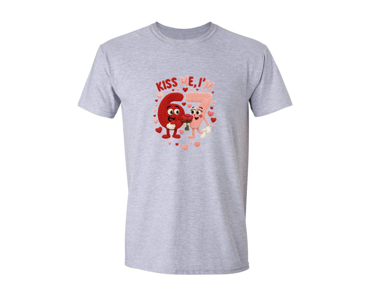 brand:Generic|color:Sports Grey / Athletic Heather|67 Valentines Day Valentine Graphic T-Shirt