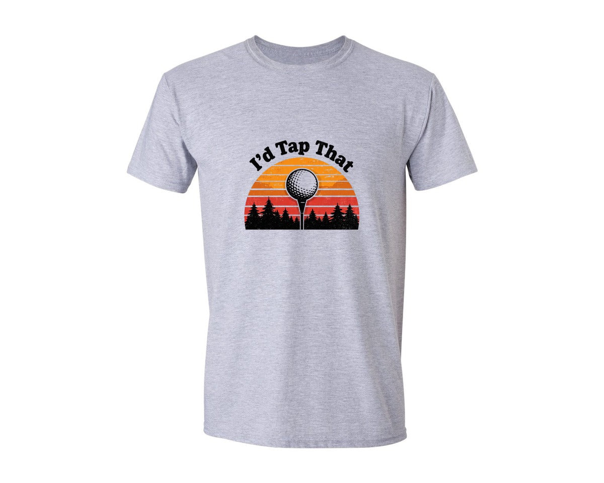 brand:Generic|color:Sports Grey / Athletic Heather|Id Tap That Golf T Shirt Design Graphic T-Shirt