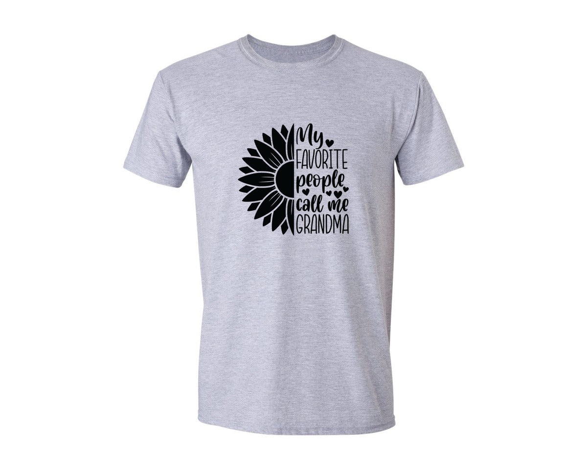 brand:Generic|color:Sports Grey / Athletic Heather|Grandma Sunflower Grandma Graphic T-Shirt