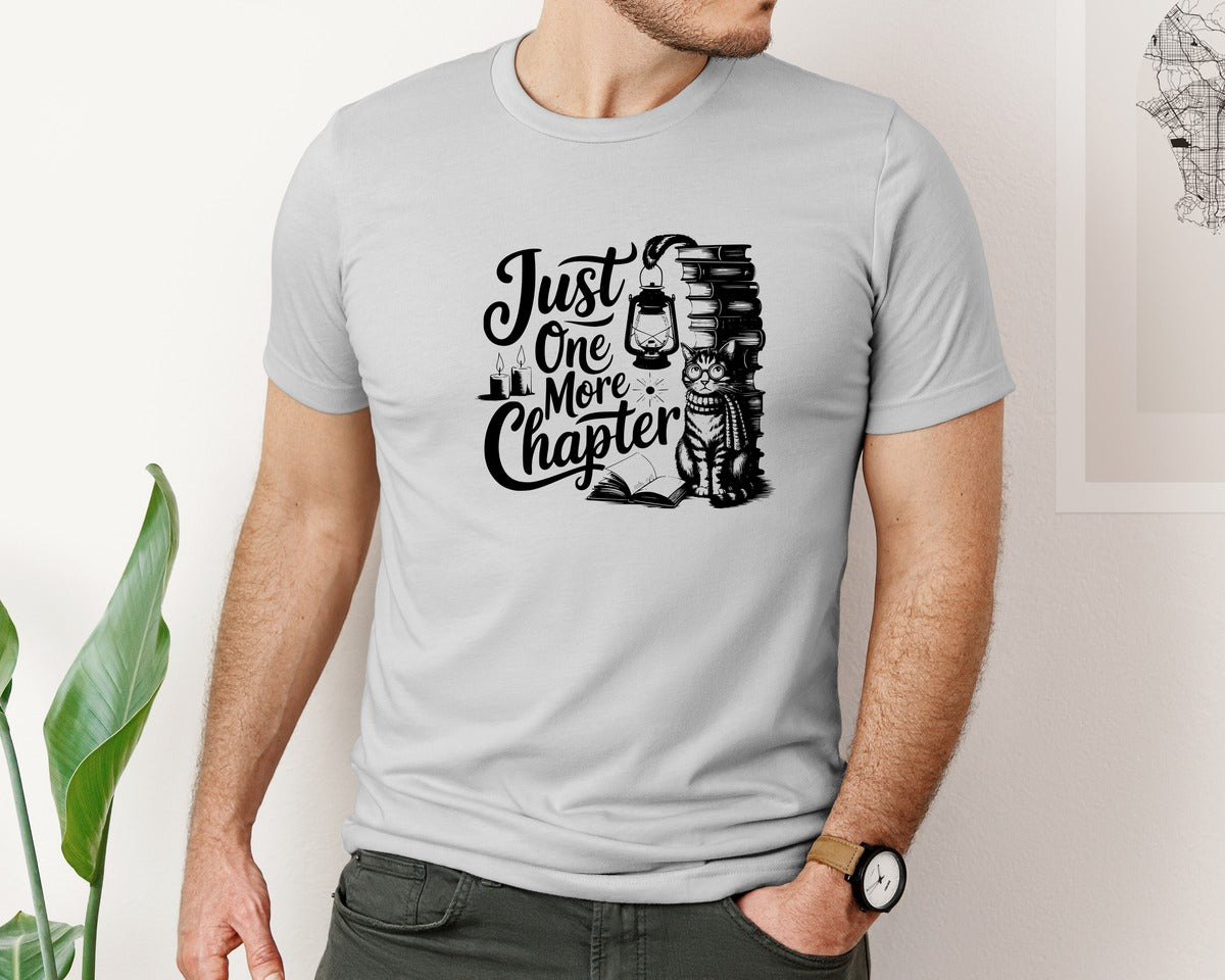 brand:Bella Canvas|color:Sports Grey / Athletic Heather|Just One More Chapter T Shirt Design Graphic T-Shirt