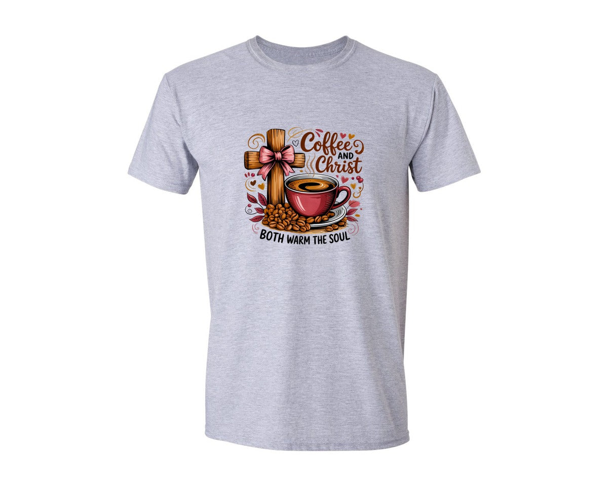 brand:Generic|color:Sports Grey / Athletic Heather|Christian Coffee Christian Shirt Graphic T-Shirt