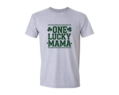 brand:Generic|color:Sports Grey / Athletic Heather|One Lucky Mama Design 40 Graphic T-Shirt