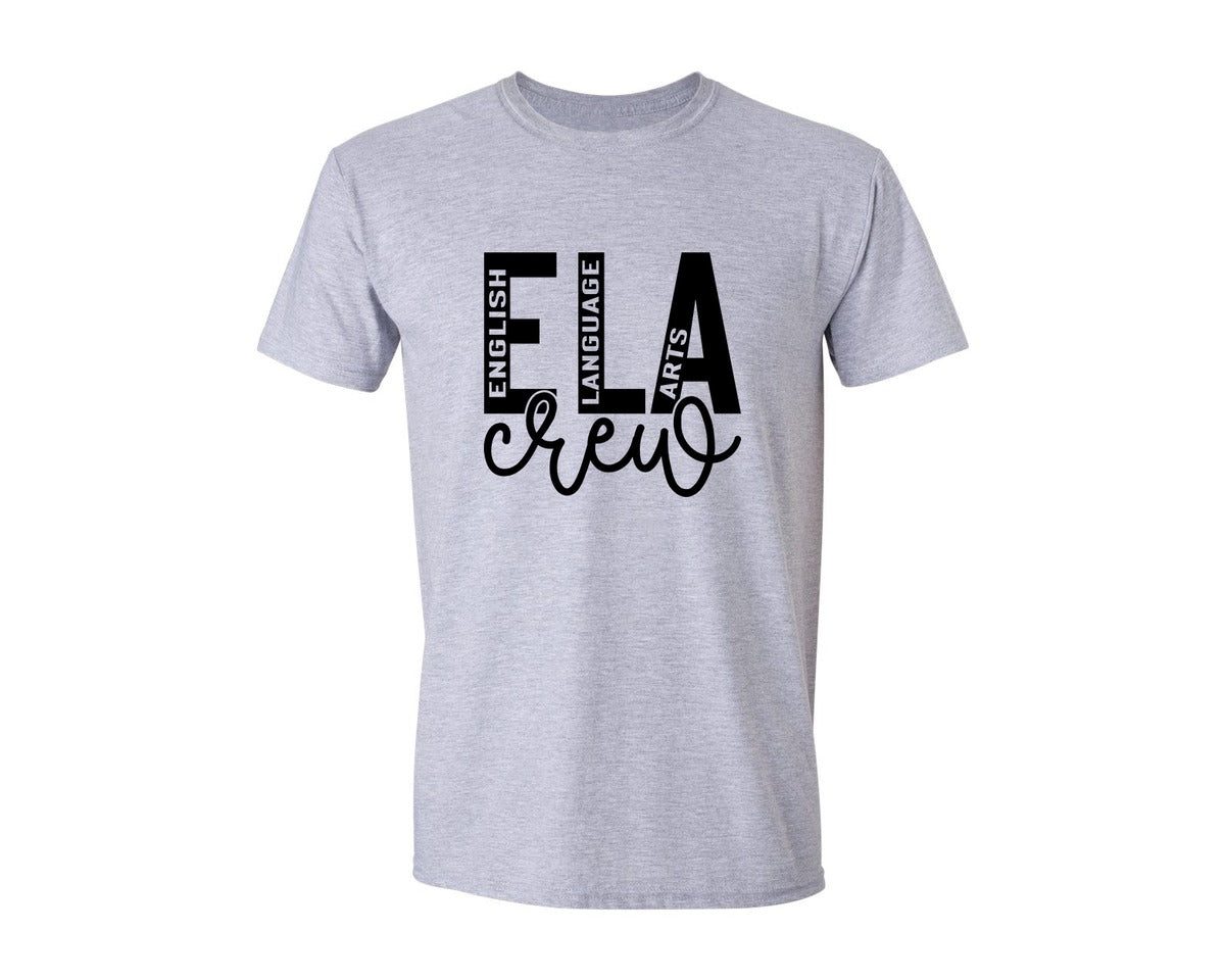 brand:Generic|color:Sports Grey / Athletic Heather|Ela Crew English Teacher Graphic T-Shirt