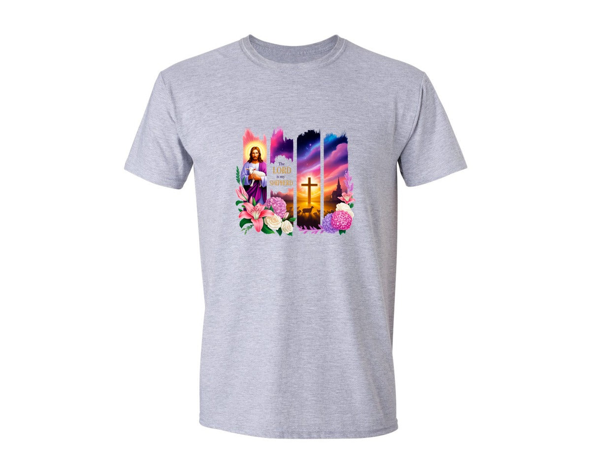 brand:Generic|color:Sports Grey / Athletic Heather|Christian Brushstroke Graphic T-Shirt