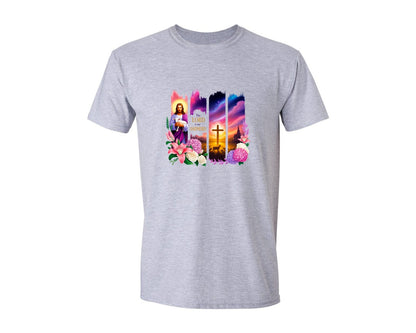 brand:Generic|color:Sports Grey / Athletic Heather|Christian Brushstroke Graphic T-Shirt