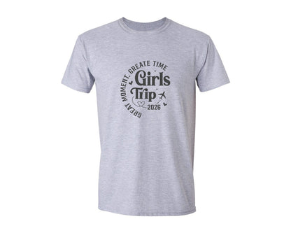 brand:Generic|color:Sports Grey / Athletic Heather|Girls Trip Summer Vacation 2025 3 Graphic T-Shirt