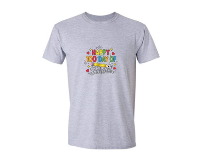 brand:Generic|color:Sports Grey / Athletic Heather|Happy 100 Day Of School 3 Graphic T-Shirt