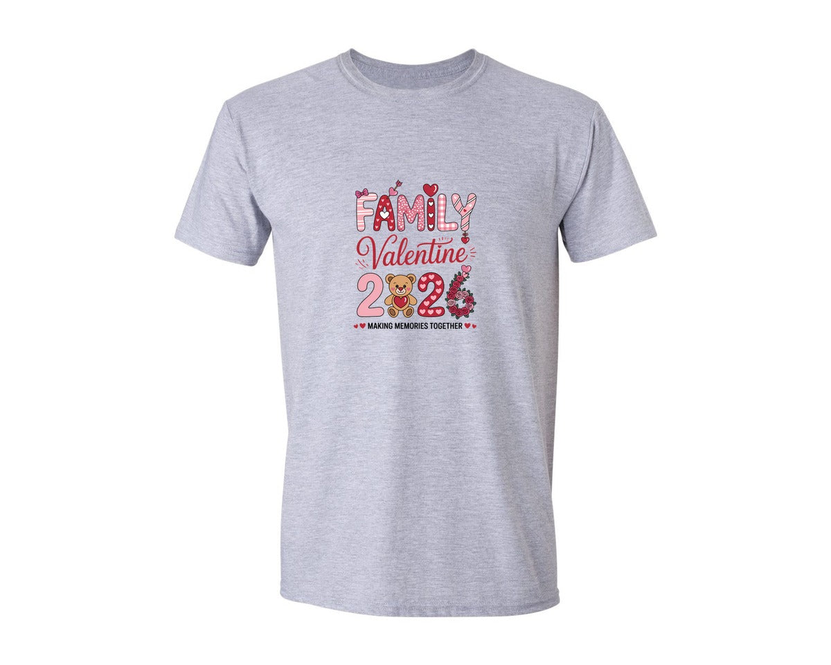 brand:Generic|color:Sports Grey / Athletic Heather|Family Valentine 2026 Love Day Shirt Graphic T-Shirt