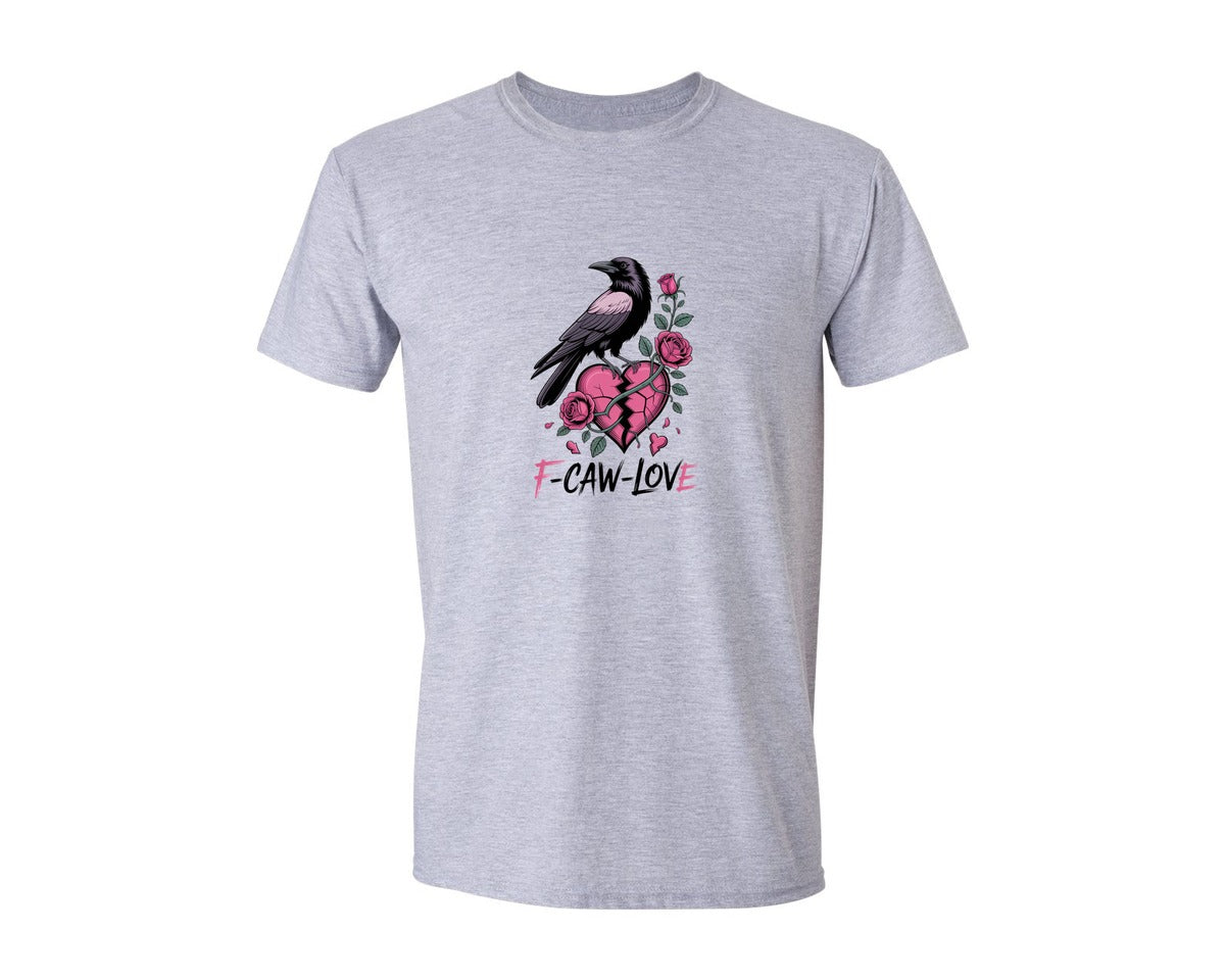 brand:Generic|color:Sports Grey / Athletic Heather|Crow Raven Anti Valentine Graphic T-Shirt