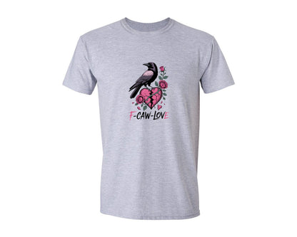 brand:Generic|color:Sports Grey / Athletic Heather|Crow Raven Anti Valentine Graphic T-Shirt