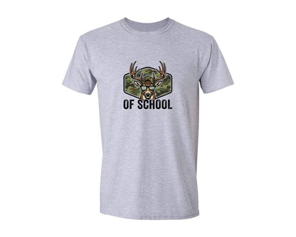 brand:Generic|color:Sports Grey / Athletic Heather|100 Days Of School Deer Camo Hunting Graphic T-Shirt
