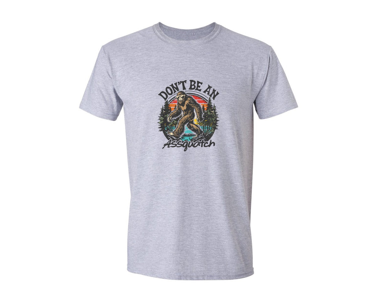 brand:Generic|color:Sports Grey / Athletic Heather|Dont Be An Assquatch T Shirt Design Graphic T-Shirt