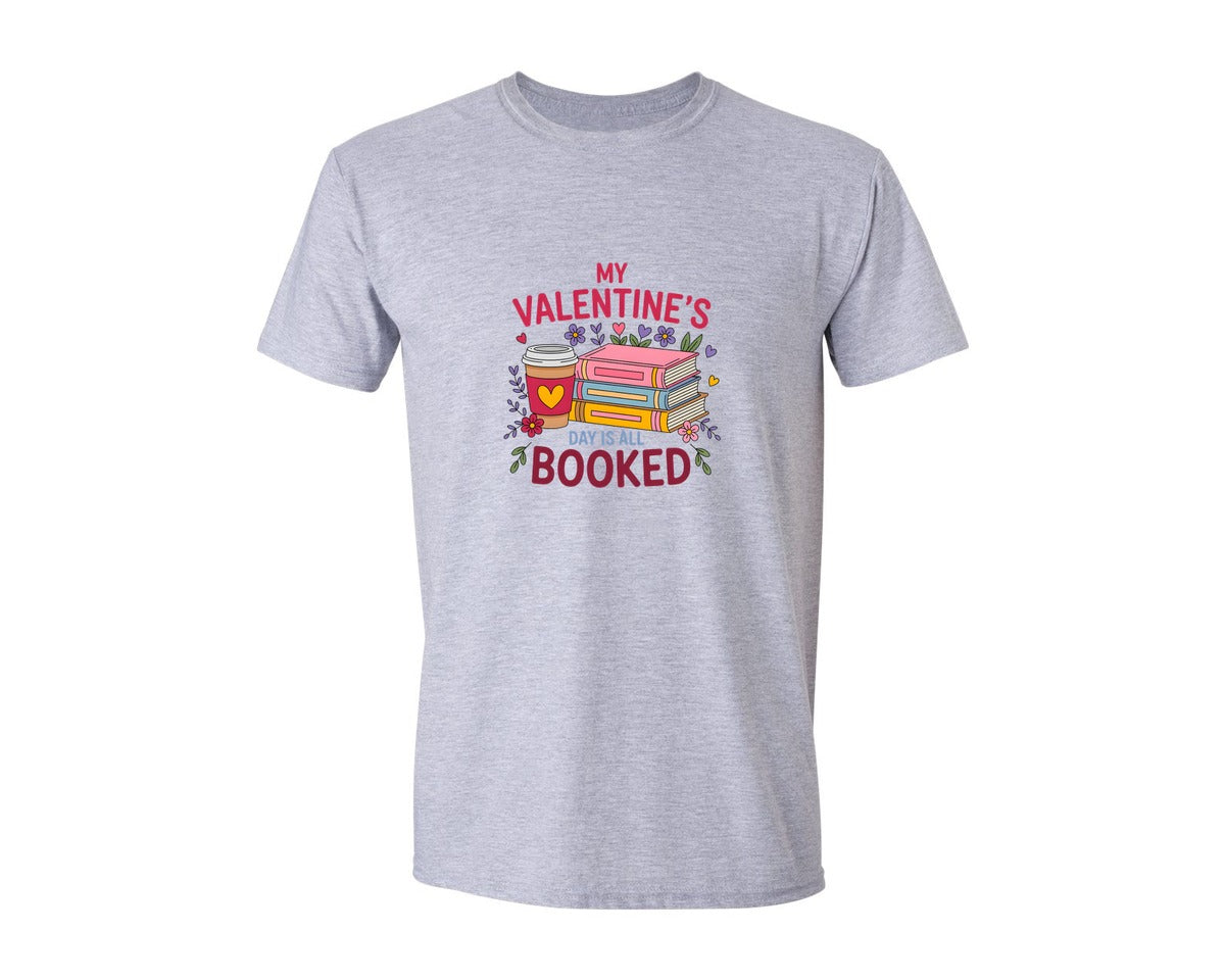 brand:Generic|color:Sports Grey / Athletic Heather|My Valentines Day Is All Booked 3 Graphic T-Shirt