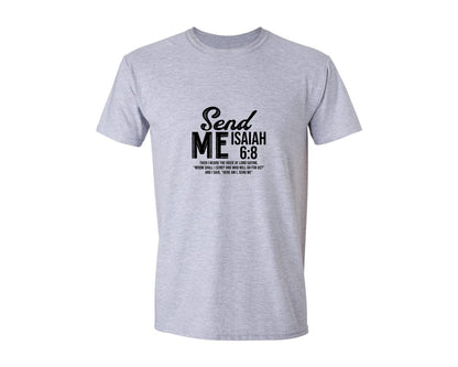 brand:Generic|color:Sports Grey / Athletic Heather|Send Me Isaiah 68 Christian Graphic T-Shirt