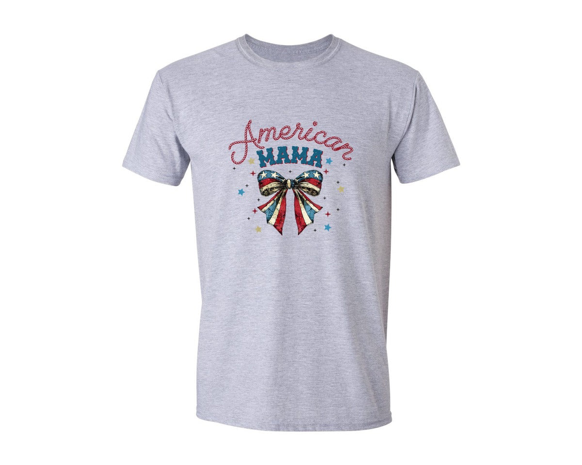 brand:Generic|color:Sports Grey / Athletic Heather|American Mama And Mini Coquette Graphic T-Shirt
