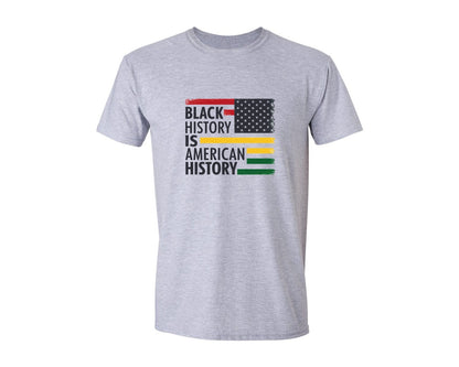 brand:Generic|color:Sports Grey / Athletic Heather|Black History American History Graphic T-Shirt