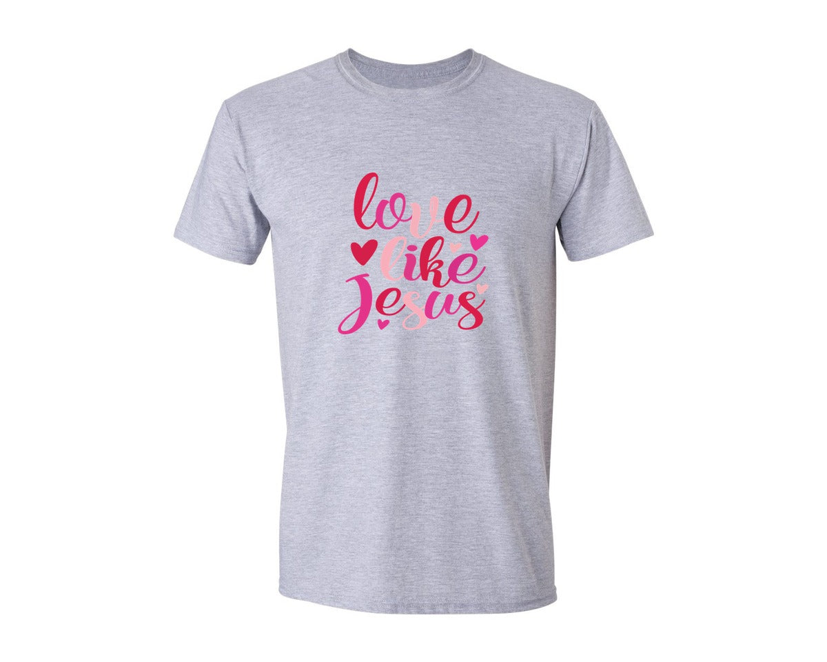 brand:Generic|color:Sports Grey / Athletic Heather|Love Like Jesus Shirt Valentines Day 2 Graphic T-Shirt