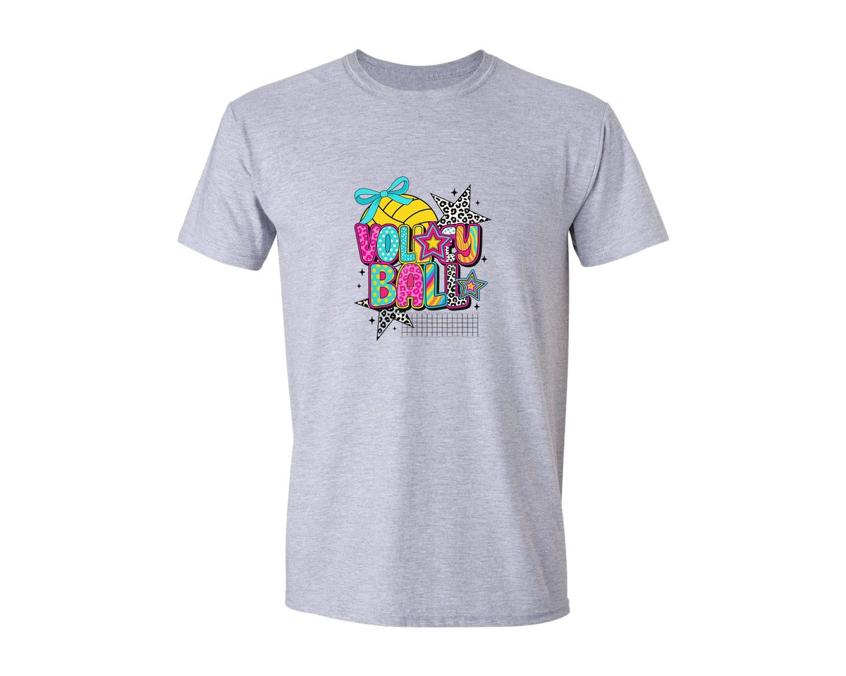 brand:Generic|color:Sports Grey / Athletic Heather|Preppy Volleyball Volleyball Graphic T-Shirt
