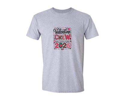 brand:Generic|color:Sports Grey / Athletic Heather|Valentine Crew 2026 T Shirt Design Graphic T-Shirt