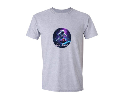 brand:Generic|color:Sports Grey / Athletic Heather|Astronaut Tea Time In Space T Shirt Graphic T-Shirt