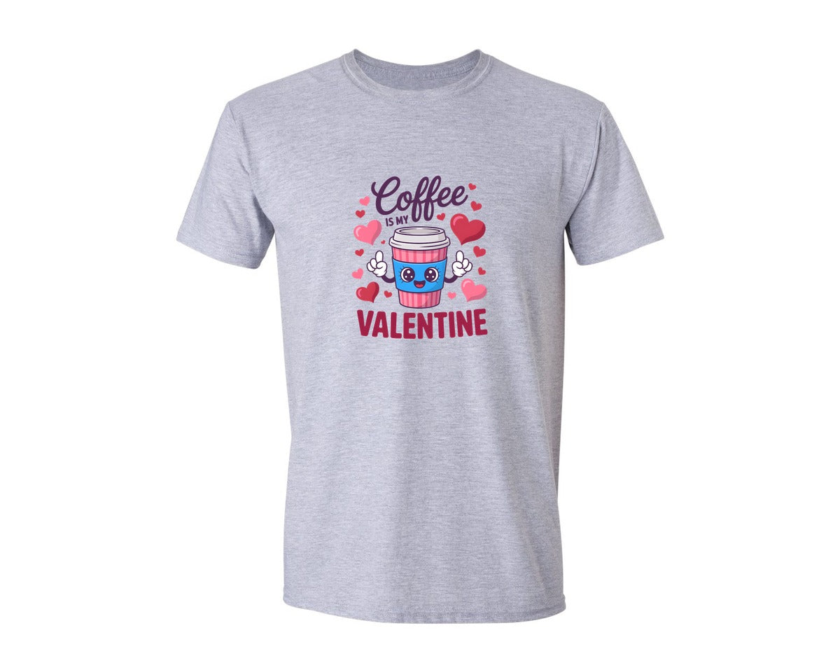 brand:Generic|color:Sports Grey / Athletic Heather|Coffee Is My Valentine 39 Graphic T-Shirt
