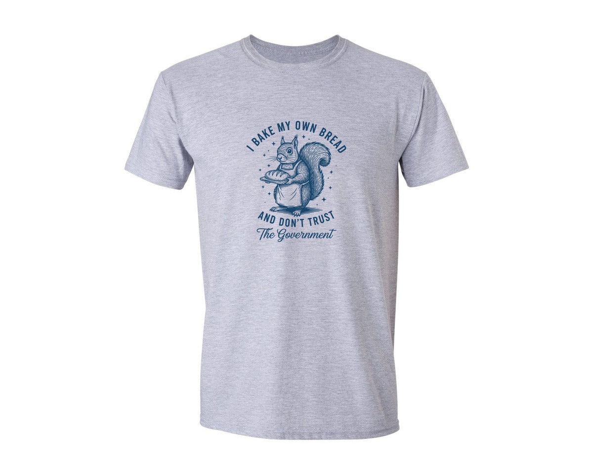 brand:Generic|color:Sports Grey / Athletic Heather|Squirrel Anti Government Humor Graphic T-Shirt